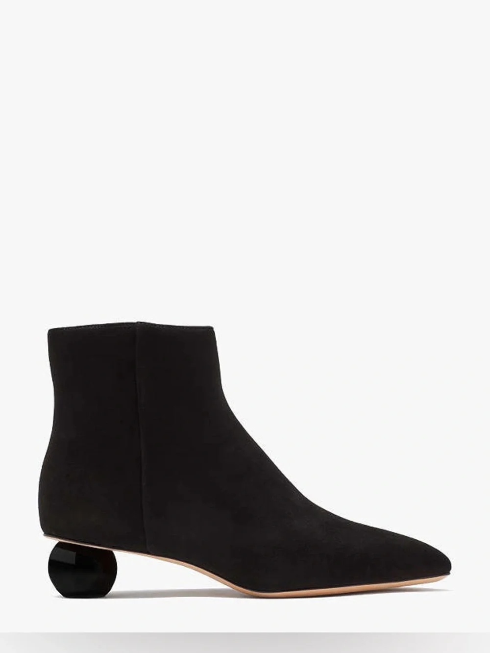 kate spade Sydney Black Suede Ankle Boots with Sphere Heel Sz 8